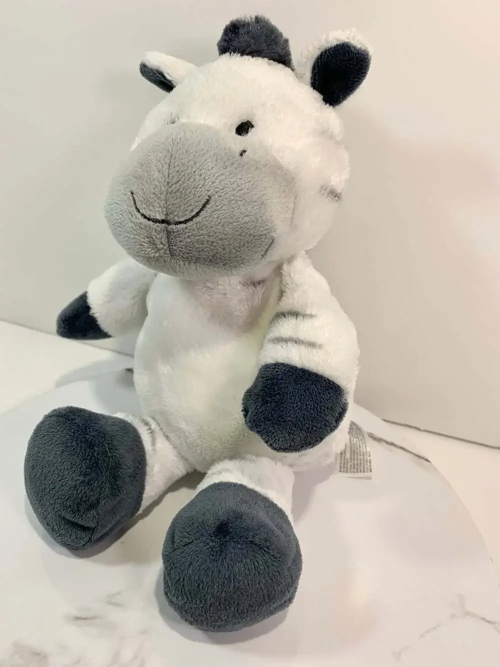 Carter’s Zebra Plush 2012 sewn eyes white and grey stripes